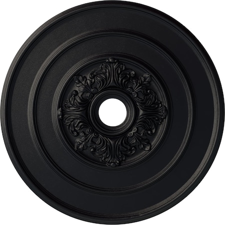 Ekena Millwork Traditional with Acanthus Leaves Ceiling Medallion, 26"OD x 3 1/8"ID x 1 1/2"P, Steel Gray CM26TASGS